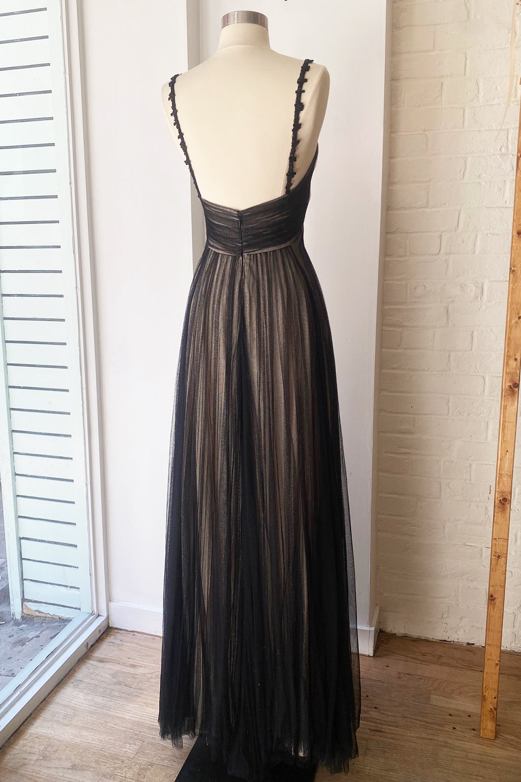 Rare Vintage Shawn Ray Fons Grecian Tulle & Silk Gown