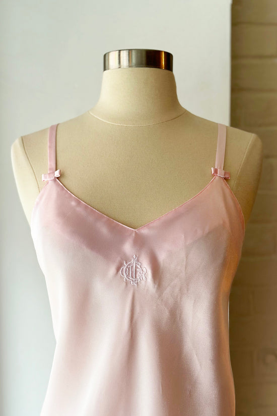 Vintage Christian Dior Pink Satin Bow Slip Dress