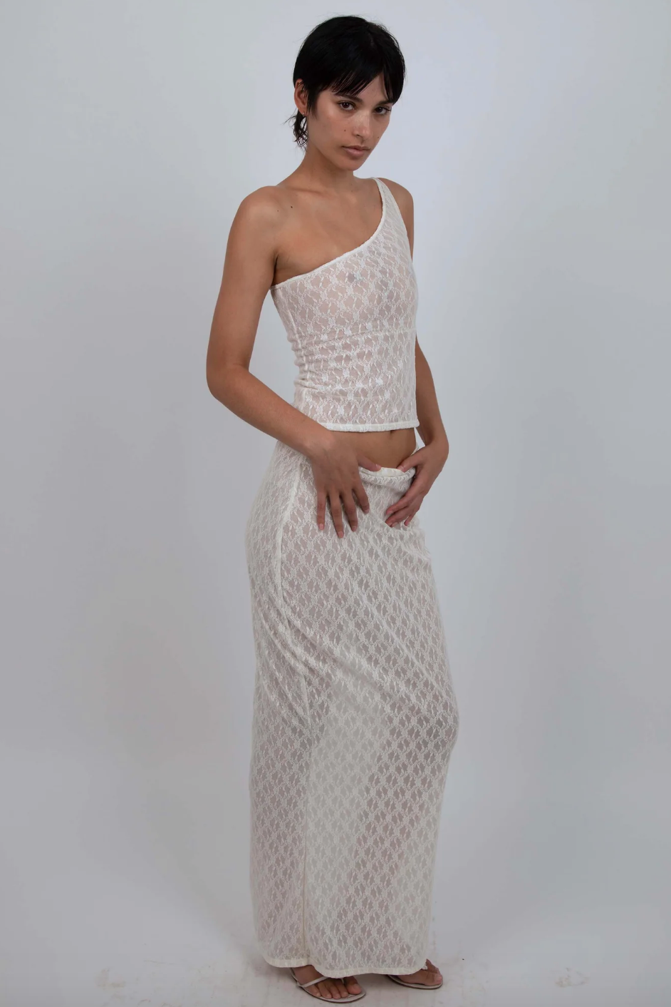 Load image into Gallery viewer, Buci Mermaid Skirt Deadstock White Lace
