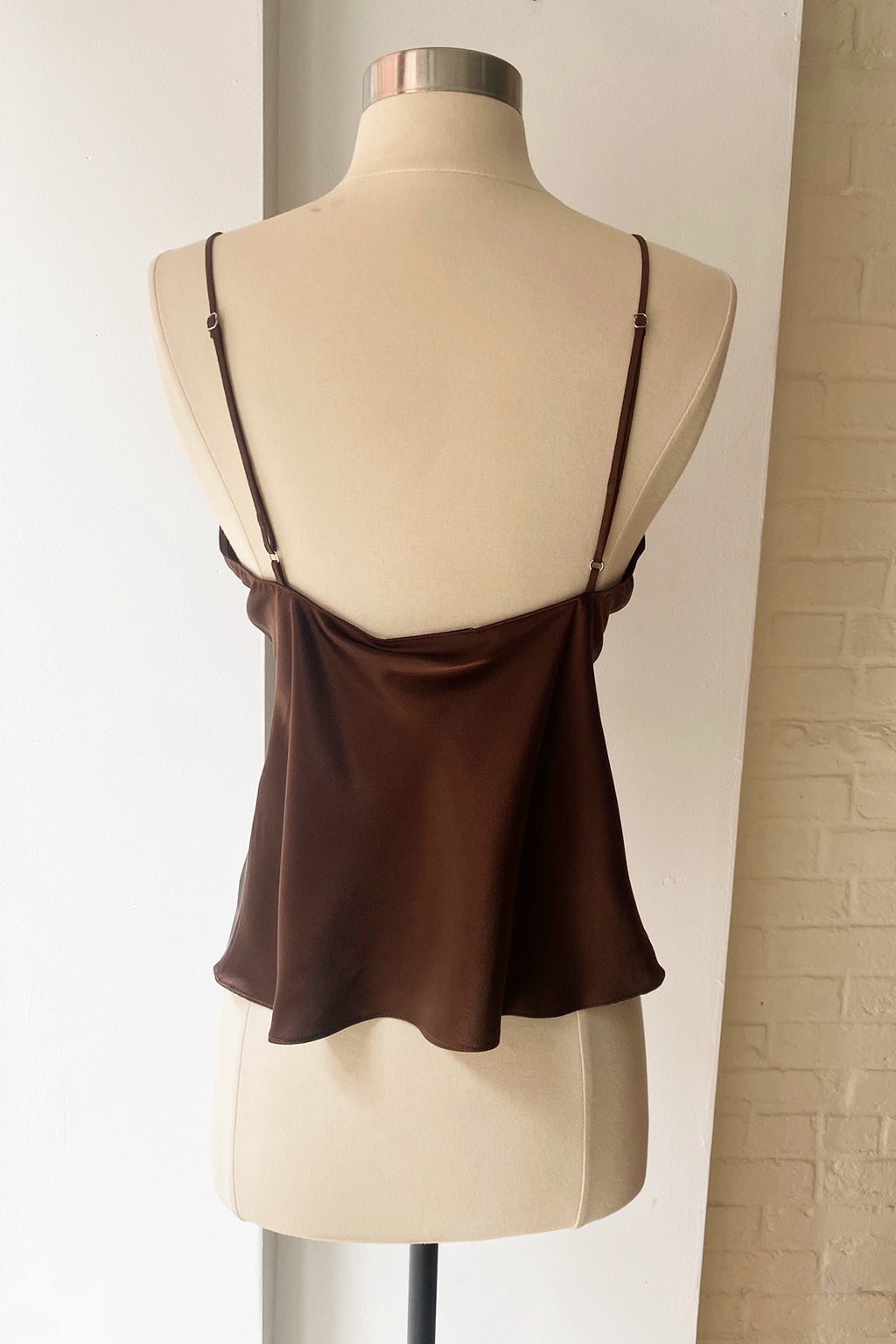 Load image into Gallery viewer, Maiden Name Stella Silk Charmeuse Camisole Chocolate
