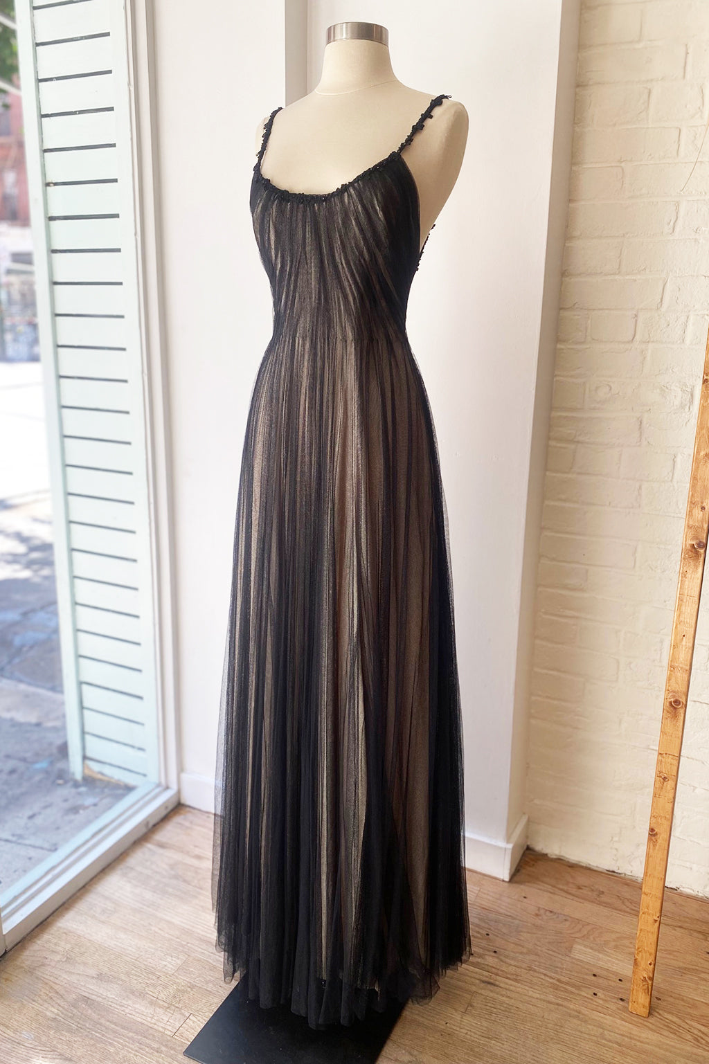 Load image into Gallery viewer, Rare Vintage Shawn Ray Fons Grecian Tulle &amp;amp; Silk Gown
