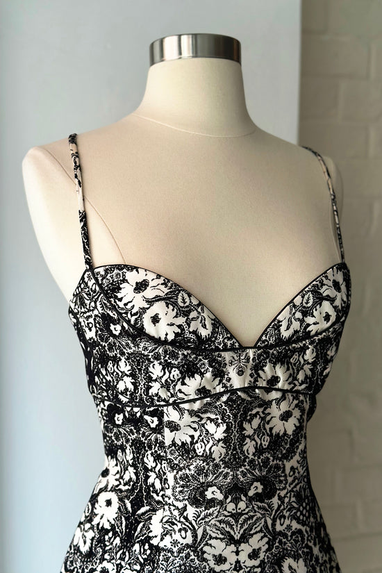 Load image into Gallery viewer, Rare Vintage Shawn Ray Fons Silk &amp;amp; Velvet Bustier Dress w/ Scallop Hem
