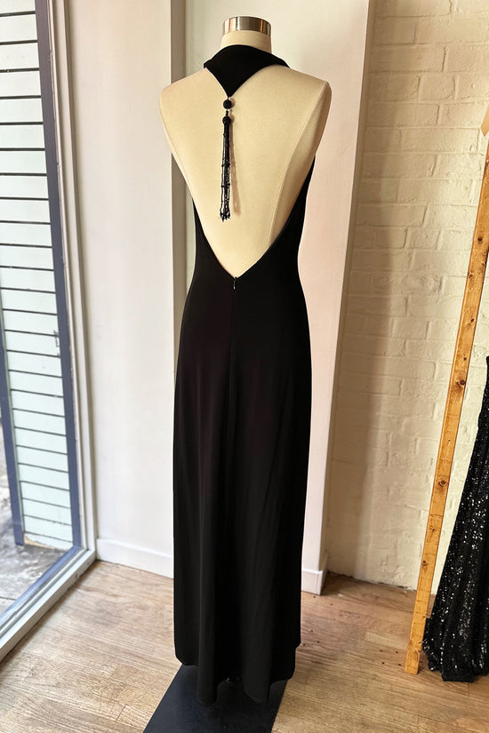 Load image into Gallery viewer, Vintage 90s Halter Dress with Beaded Tassel
