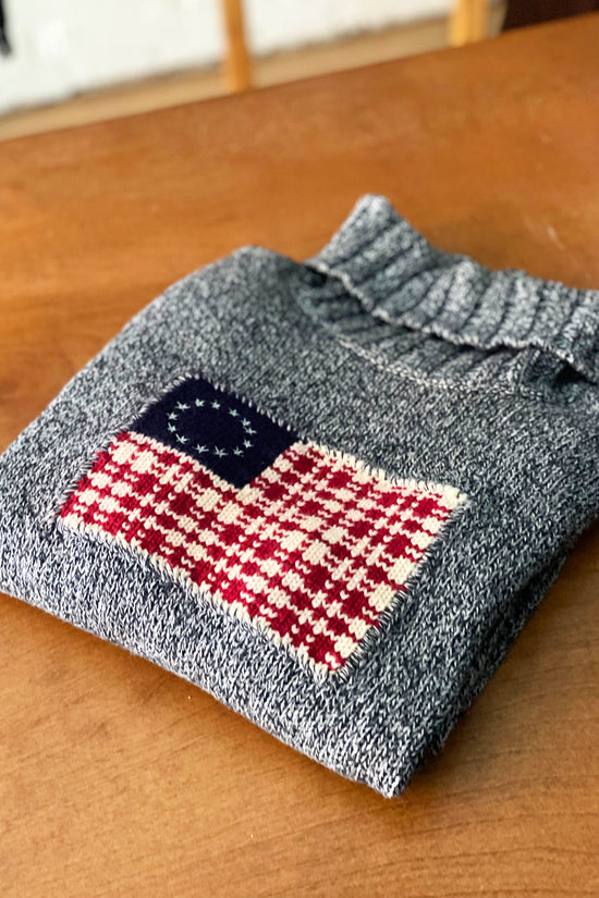 Vintage 90s Rare Ralph Lauren American Flag Knit Sweater