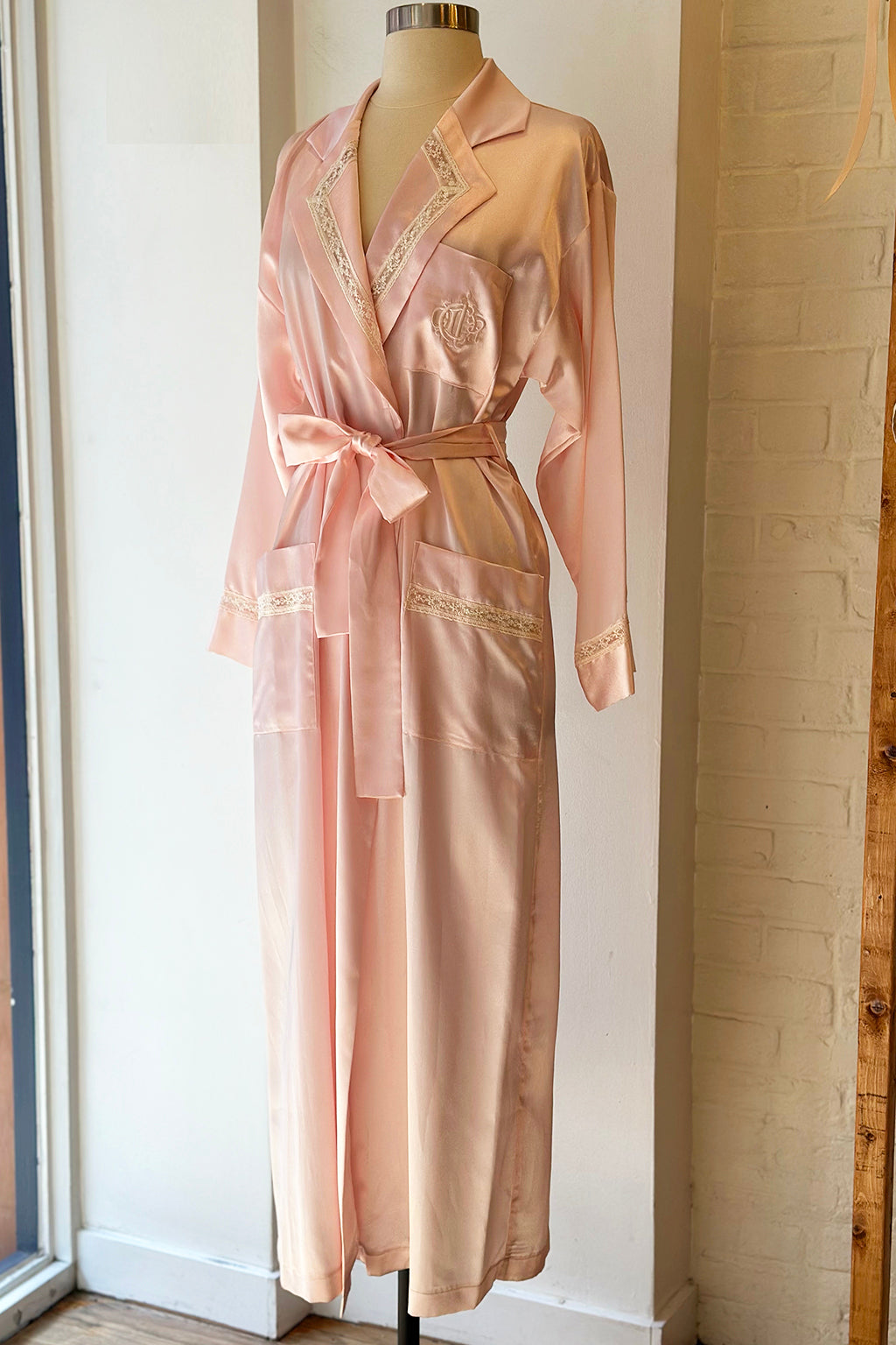 Vintage Christian Dior Petal Pink Satin Robe