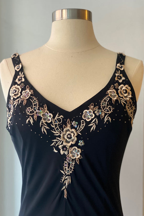 Load image into Gallery viewer, Vintage Y2K Floral Embellished Beaded Slip Dress
