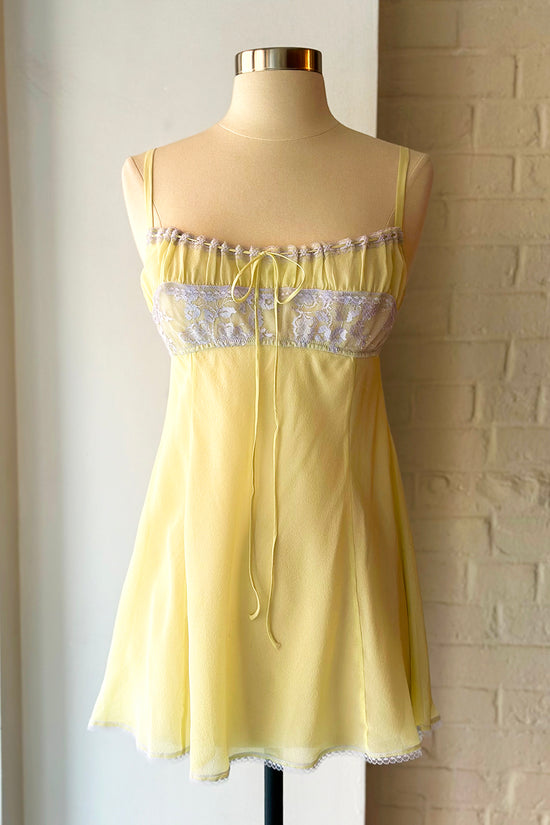 Vintage Y2K Victoria's Secret Lemonade Silk Babydoll Slip Dress