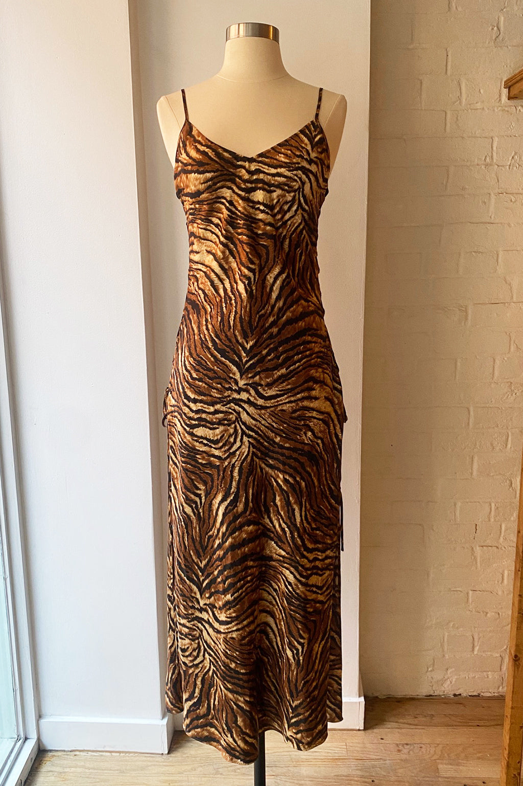 Vintage Y2K Victoria's Secret Tiger Print Slip Dress