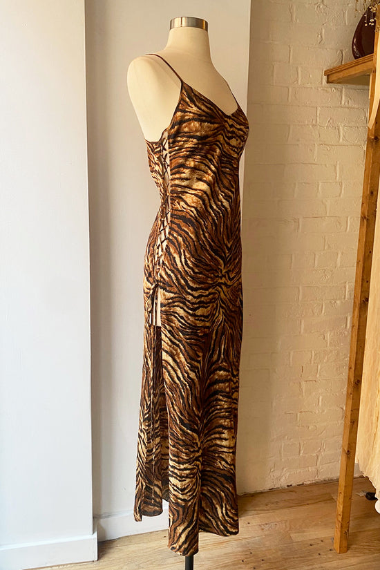 Vintage Y2K Victoria's Secret Tiger Print Slip Dress