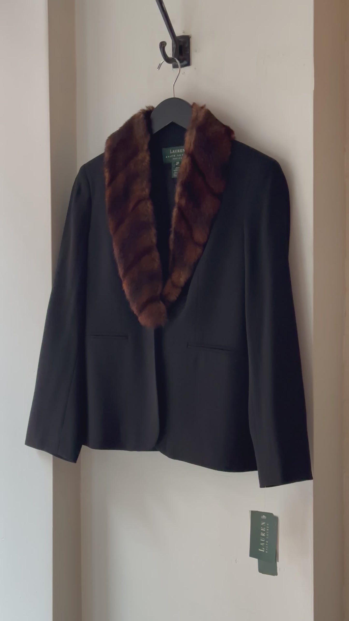 Load and play video in Gallery viewer, Vintage Deadstock Ralph Lauren Faux Fur Collar Jacket
