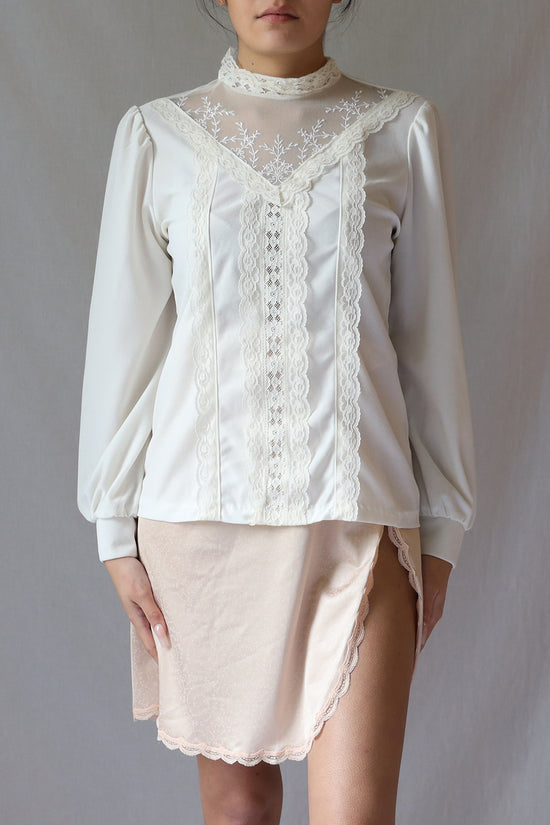 Vintage Embroidered Lace Prairie Blouse