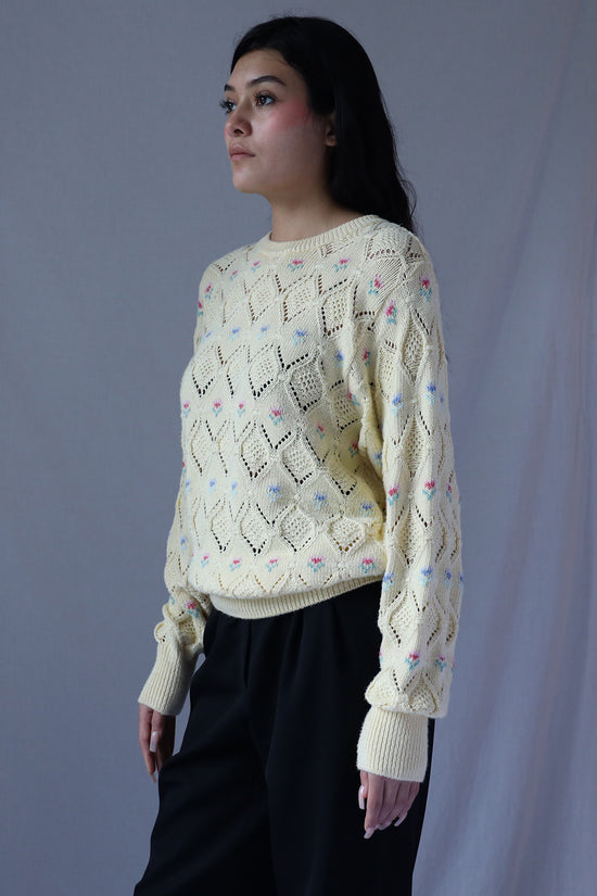Vintage Laura Ashley Floral Knit Sweater