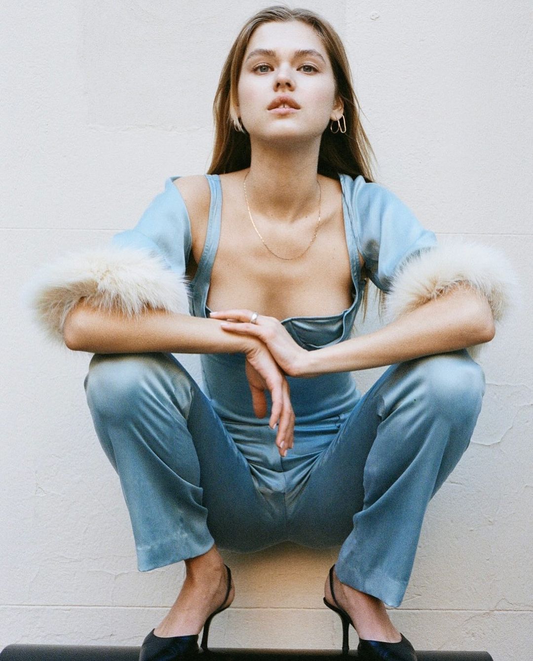 Buci Anastasia Pants in Blue Deadstock Silk
