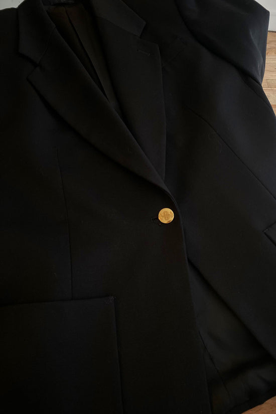 Vintage Classic Black Blazer w/ Gold Buttons