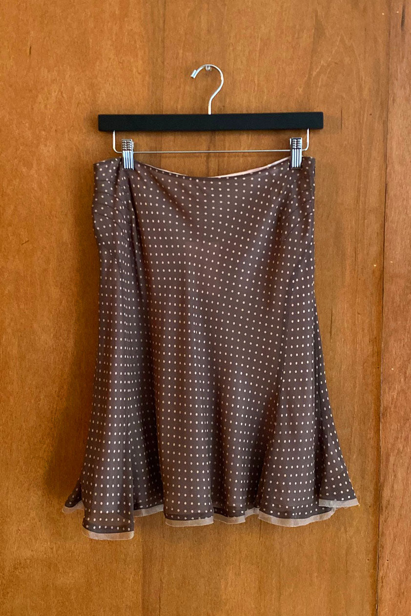 Load image into Gallery viewer, Vintage 90s Silk Chiffon Polka Dot Skirt
