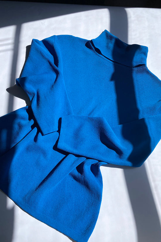 Vintage Blue Knit Turtleneck