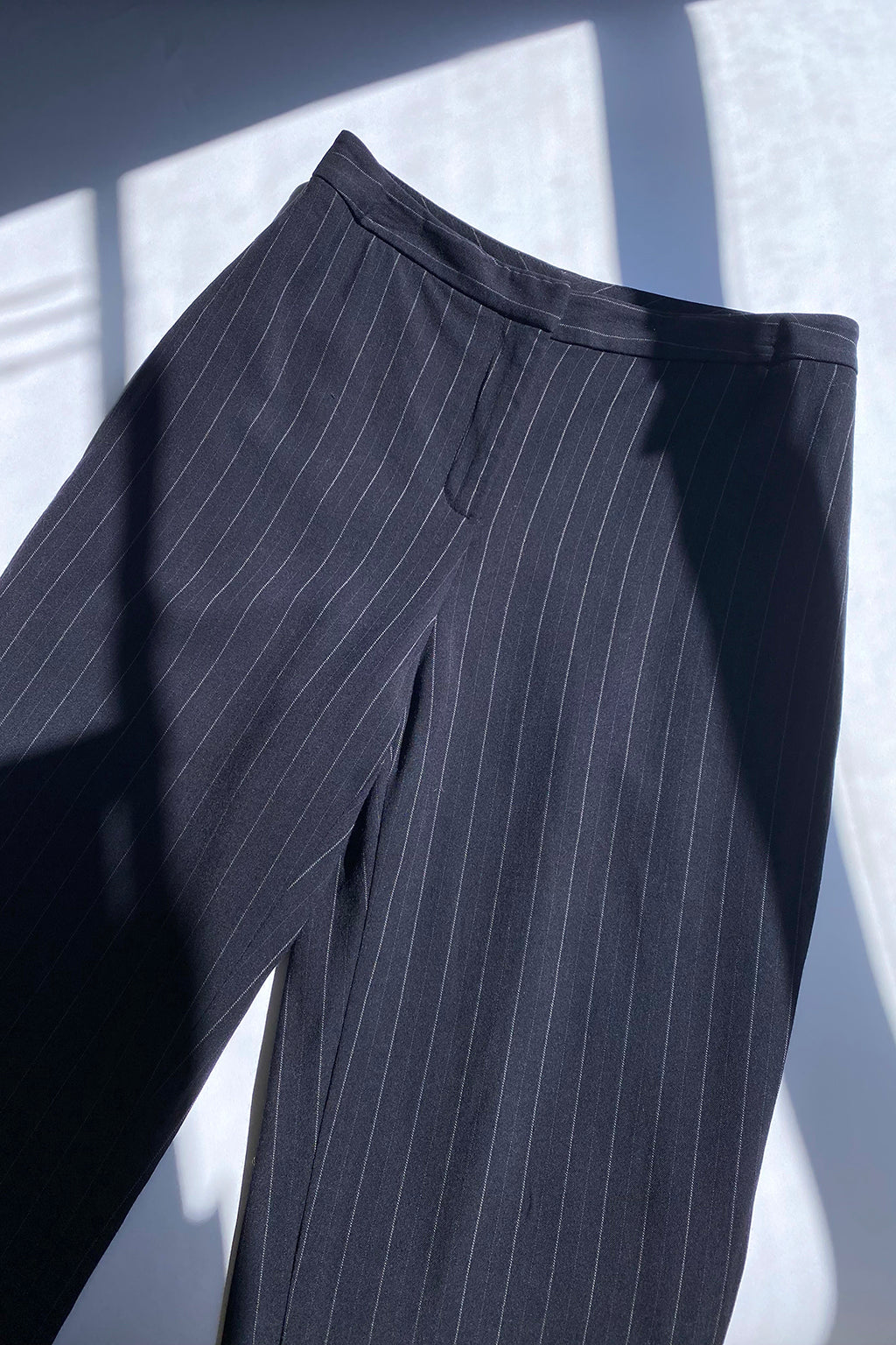 Vintage Navy High Waisted Pinstripe Trousers