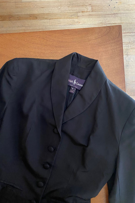 Vintage Ralph Lauren Purple Label Silk Cropped Blazer