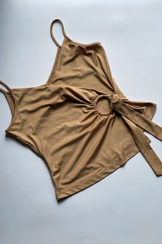Load image into Gallery viewer, Vintage Tan O-Ring Wrap Top
