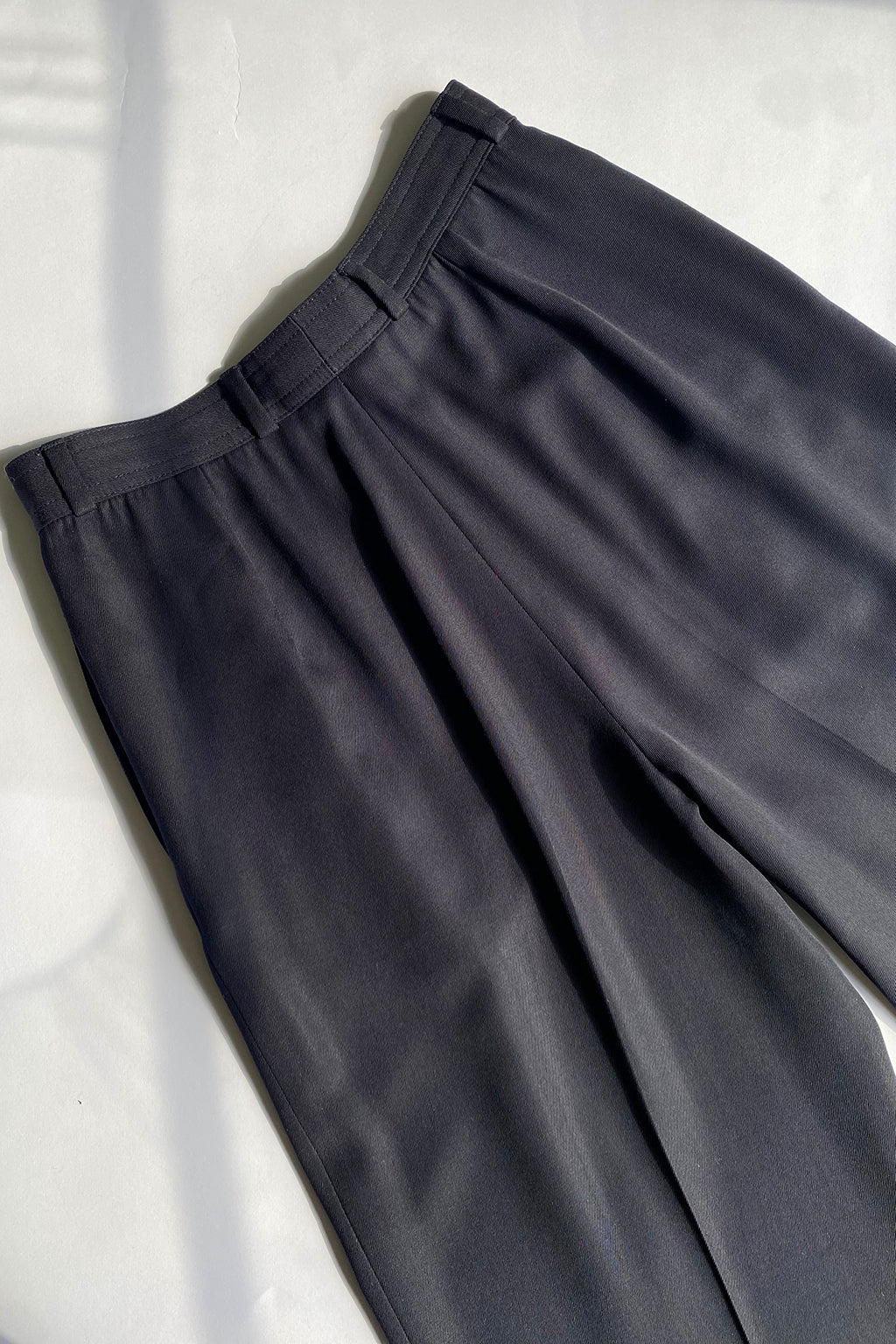 Vintage Valentino High Waisted Navy Wool Trousers