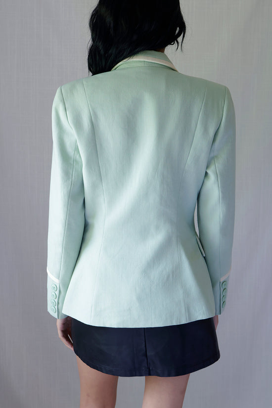 Vintage French Double Breasted Blazer Pistachio