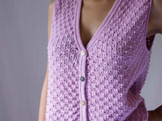 Load image into Gallery viewer, Vintage Yves Saint Laurent Lilac Merino Wool Knit Vest
