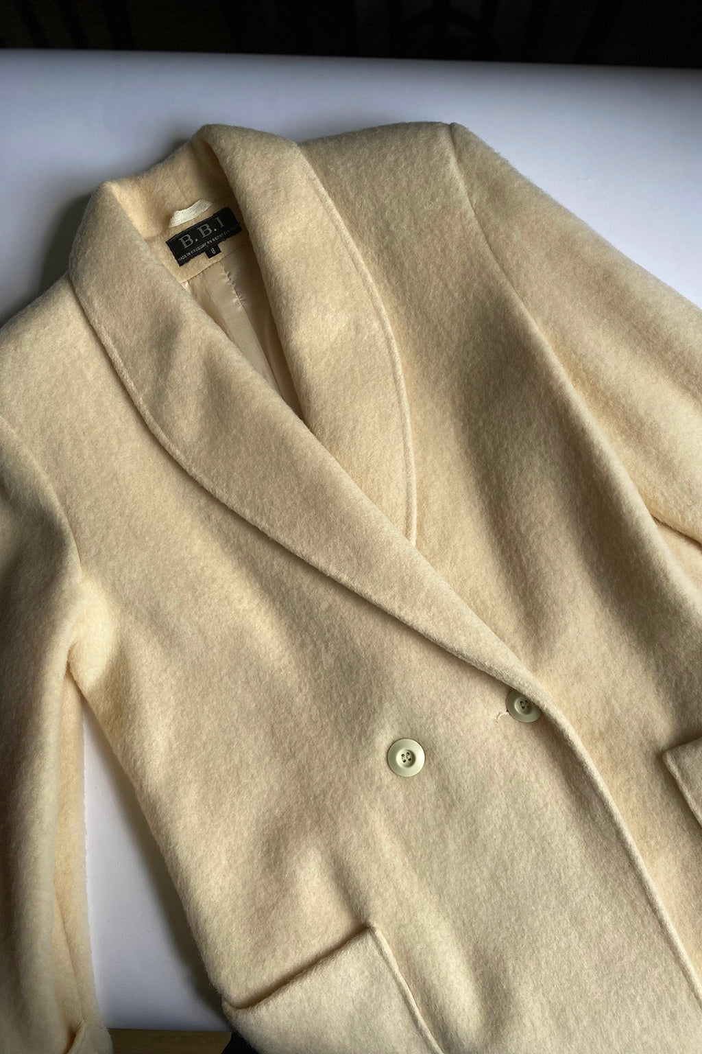 Vintage Cream Long Wool Topcoat