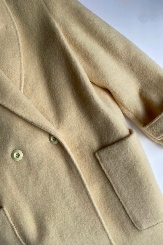 Vintage Cream Long Wool Topcoat